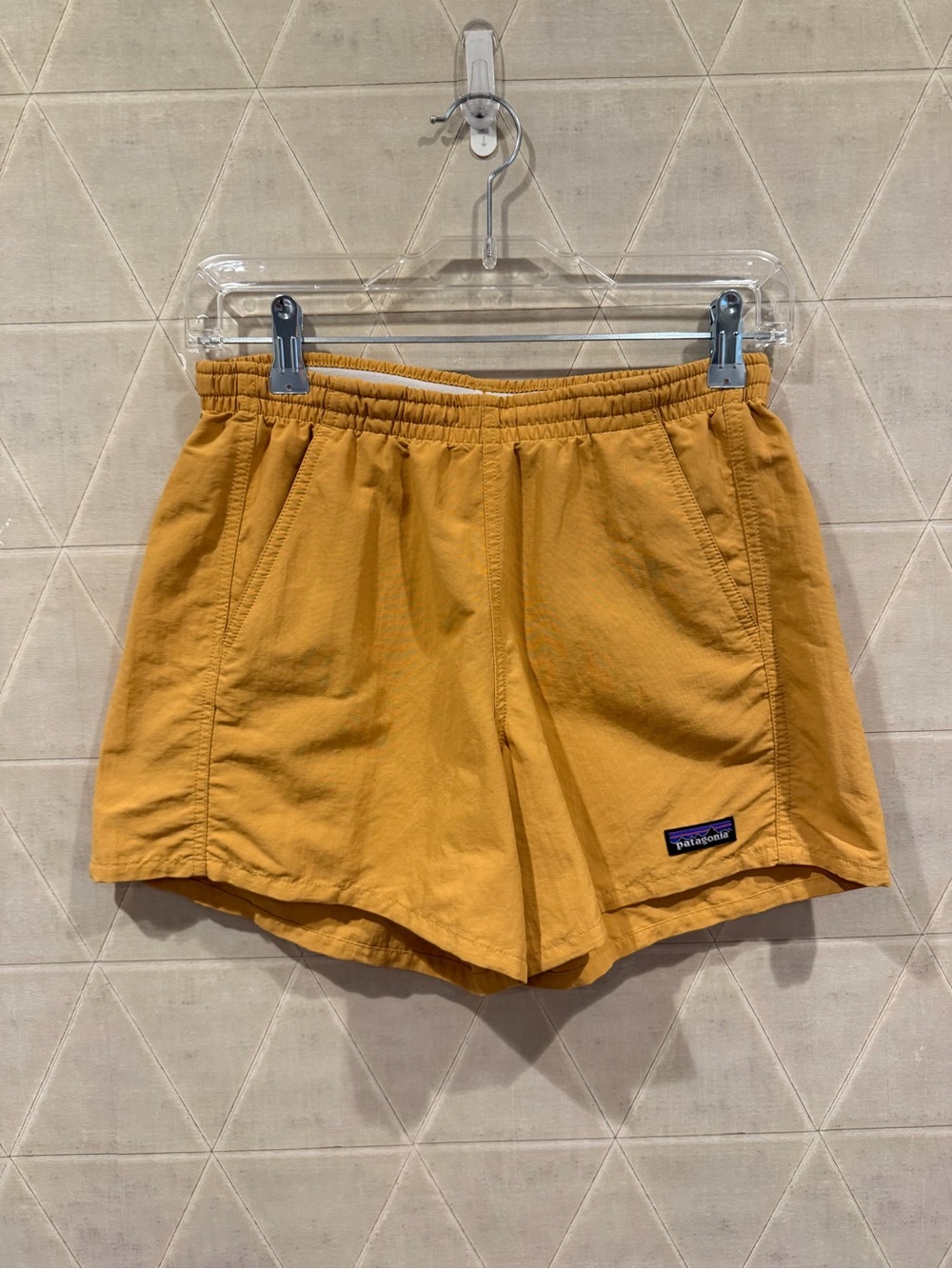 Patagonia Baggies Shorts Womens XS Yellow Nylon Outdoor Beach